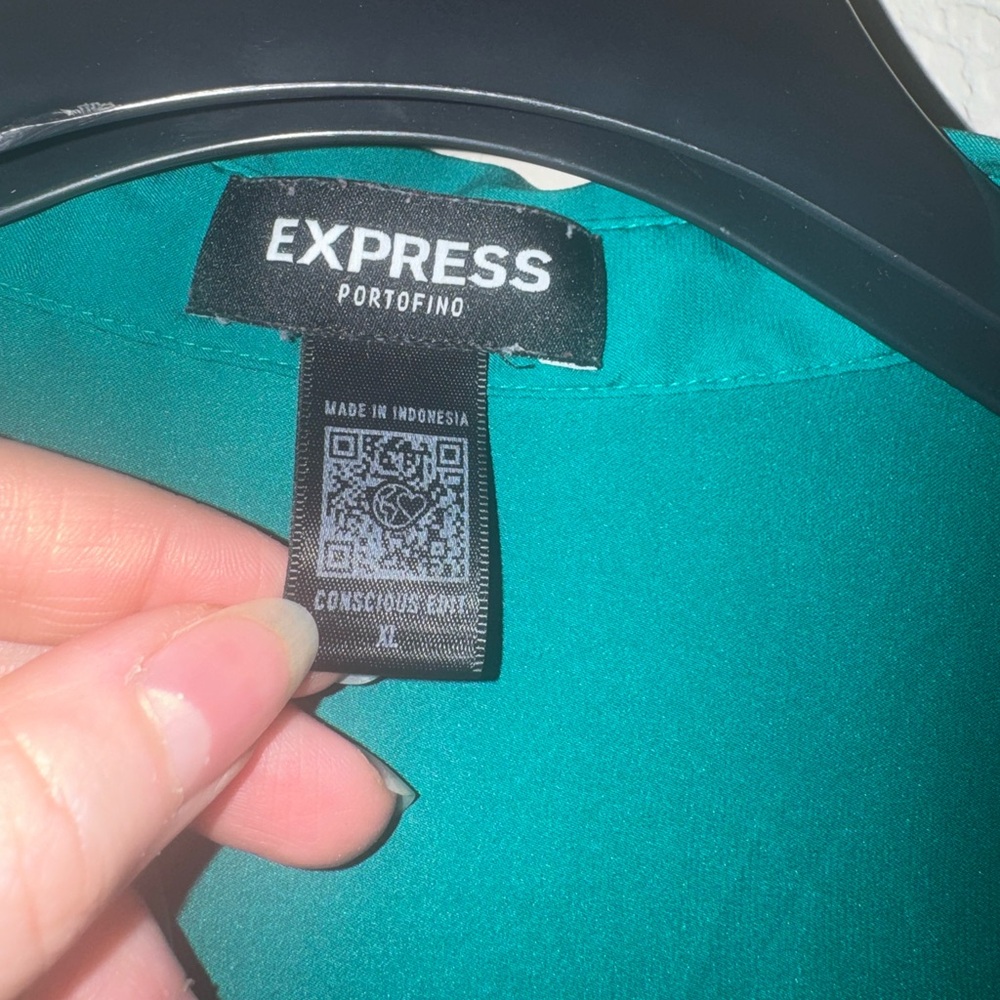 Express Emerald Green “portofino” Button Down Shirt - Picture 4 of 4